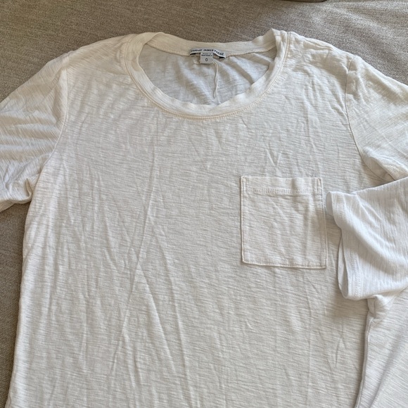 James Perse Sheet Slub Crew Neck Tee Short Sleeve T-Shirt White Size 0/XS - Picture 4 of 7